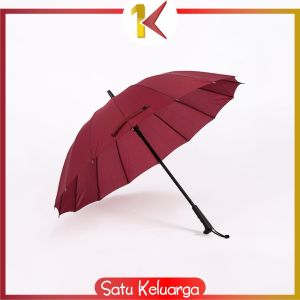 SK-C1158 Payung 16 Jari Polos Buka Otomatis Gagang Lurus Payung Golf Payung Hujan / Payung Jumbo