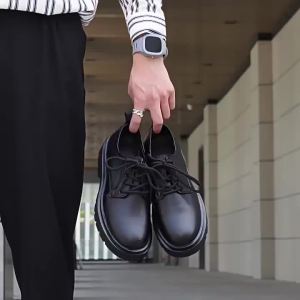 Fashion Mens Leather Shoes Formal Casual Soft Leather Shoes Lace Up School Shoes For Men