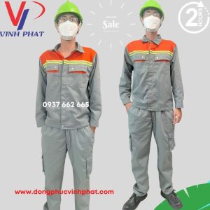 Bộ Quần Áo Bảo Hộ Lao Động Chất Vải Kaki Chất Lượng Bền Đẹp Thoáng Mát Cho Công Nhân Kỹ Sư Có Túi Hộp Tiện Lợi.