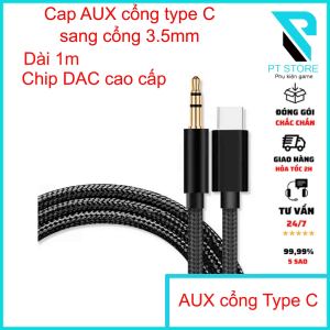 Cáp AUX đầu type C sang đầu 3.5mm - Chip Zhongke Lanxun 136d - Âm thanh cao cấp - Dài 1m