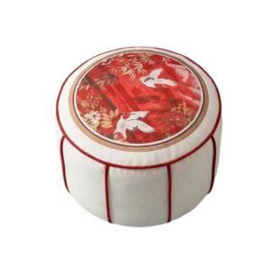STRONGI Removable Sofa Stool Cover Round New Chinese Style Storage Leg Bench Washable Unstuffed Toy Storage Bag Home Use