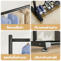 ราวตากผ้า ราวแขวนผ้า 2 ชั้น ราวแขวนเสื้อผ้า ราวผ้าเหล็ก ขาว/ดำ 200CM แข็งแรงและทนทาน เเขวนได้50ตัว+ สามารถวางไว้ที่ระเบียงได้ ในห้องนอน. 