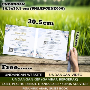 ISI 100 PCS COD Undangan Nikah Murah 14.3x30.5(UNAAPGENZ007) - Undangan Pernikahan Undangan Keren Undangan Kostum Foto Kartu Ucapan Kertas Undangan Walimah Undangan Syukuran / Tasyakuran Undangan Pesta Wedding Card Invittation