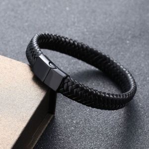 BAIXL Vintage Classic ic Clasp Multilayer Stainless Steel Accessories Gift For Men Women Bangles Jewelry Leather Bracelet Braided Bracelets