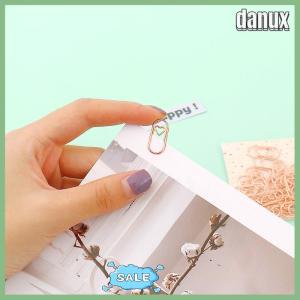 danux 50pcs /bag the mini heart rose Color Clip Bookmark Metal paper Clips