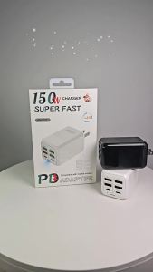 New Product 150W Charging plug 4USB+2PD Multi-port fast charging phone charger 5V2.4A British Standard