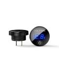 Meter Volt Paparan LED Kereta, Meter Voltan Paparan Digital DC 5-48V dengan Suis Skrin Sentuh Meter Volt Panel Bulat Digital untuk Motosikal Kereta Lori Bot, Biru. 