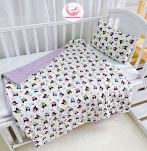 Bộ chăn gối cho bé Katina House chất vải muslin mềm nhẹ mát thoáng khí và thấm hút tốt