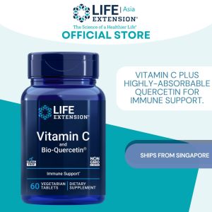 LIFE EXTENSION Vitamin C and Bio-Quercetin for Immune Support Heart Health 60 Vegetarian Tablets