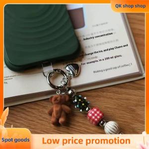 ✨QK shop✨ Cute Cartoon Flower Phone Pendant Keychain For Women Y2K Colorful Beaded Ornament Bag Charm Accessories Fashion Jewelry Gift