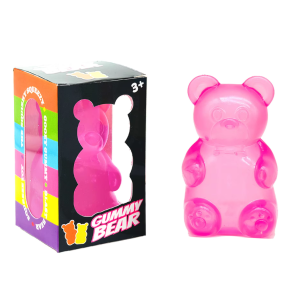 Cute Gummy Bear Squeeze Stress Relief Toy Soft Squishy Fidget Toy Colorful Translucent Anxiety Relief for Kids Adults