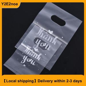 【Local shipping】 100Pcs Mini Thank you Plastic Gift Bags Wedding Candy Bags Shopping Carrier Bags
