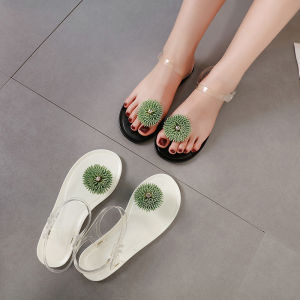 CXL Thương Hiệu Roman Phong Cách Bohemian Bãi Biển Mùa Hè Thạch Xăng Đan Đế Bệt Xỏ Ngón Đẹp Thảm Cỏ Xanh Ngọc Trai Inlay Trắng Đen Giày Cho Phụ Nữ (35-40 Kích Thước)