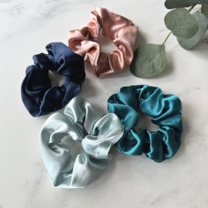 [SG | Your Silky Hair] 4pc Set Silk Satin Scrunchies Women Hair Ties -  Big Scrunchy Hair Bands Elastic Hair Accessories Soft Large Scrunchies For Girl Women