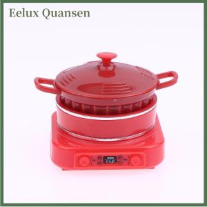 Eelux Nhà búp bê mini thiết bị nhà bếp mô hình mini điện từ nồi chụp cảnh đạo cụ