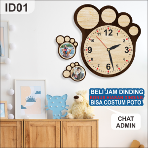 ID01 Jam dinding gratiis hiasan dinding dekorasi pajangan ruangan minimalis karakter kaki bayi bisa custom foto