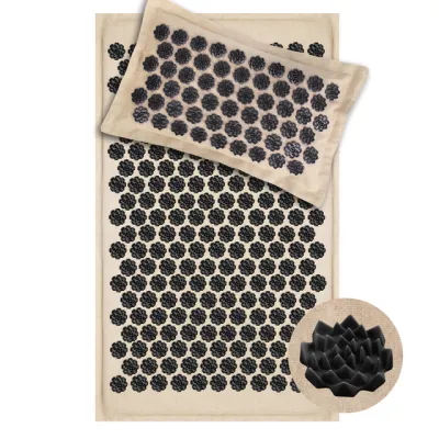 【Popular choice】 Linen Coconut Fiber Acupressure Mat Sensi Massage Pillow Needle Pad Yoga Shakti Cushion Kuznetsovs Applicator Relieve Back Pain