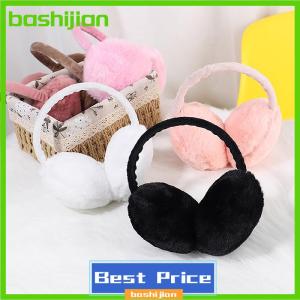 bashijian Portable Folding Winter Warm Earmuffs Fashion Solid Color Earflap Outdoor Cold Protection Soft Plush Ear Warmer
