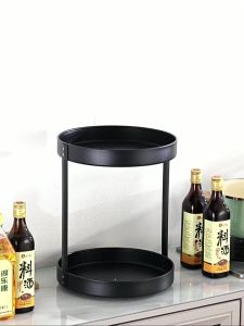Kitchen Organiser Spice Rack Condiments Organizer Sauce Rack Lazy Susan Rotating Tray