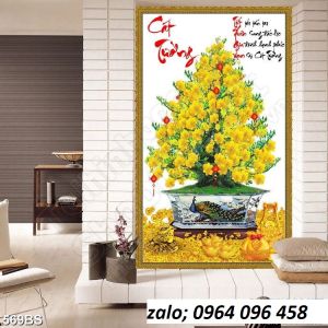 Tranh 3d hoa mai - tranh gạch 3d hoa mai - SXC32