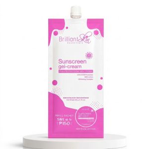 Brilliant Skin Sunscreen gel-cream SPF 30 Whitening Complex refill sachet (50g). FDA approved.