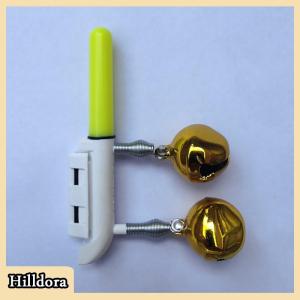 [Hilldora] คันเบ็ดตกปลาอิเล็กทรอนิคส์1ชิ้นกระดิ่งสองหัวเรืองแสง LED สามารถถอดออกได้กันน้ำได้อุปกรณ์สำหรับกลางคืน