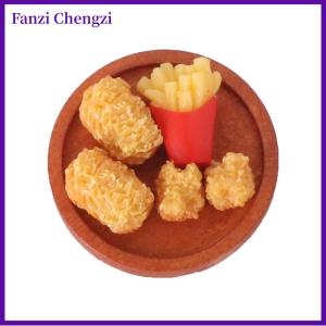 Fanzi 1 Set Dollhouse Accessories Mini Simulation Cola Chicken Wings Tray Miniatures Food Decor DIY Supplies Model Ornament Toy
