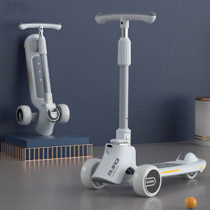 【SG STOCK】Kids Scooter 2-12 Years Old Can Sit and Slide LED Light-up Widened Wheels Can Be Folded Childrens Gifts