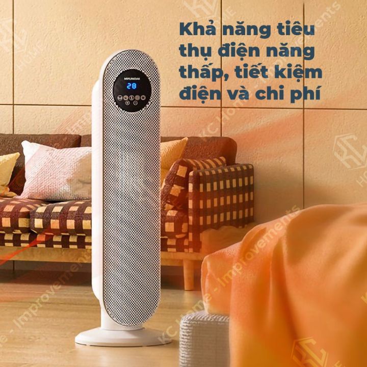 Quạt sưởi gốm HUYNDAI BL-K17J  CHÍNH HÃNG  Máy Sưởi Đứng Làm Ấm Phòng Bản Điện Tử Điều Khiển Từ Xa-Bảo Hành 12 Tháng