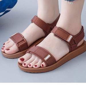 [Free Shipping] Sandals 2026 New Casual Sandals Versatile Comfortable Soft Flat Shoes with Velcro for Beach Students Nurses Womens Shoes