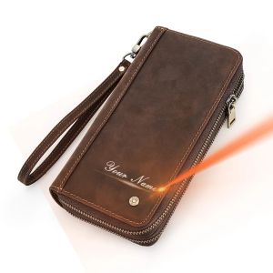 CONTACTS Genuine Leather Clutch Bags for Men Vintage Business Senior Handbags Purses Card Holders Travel Office Gift Wallets2026