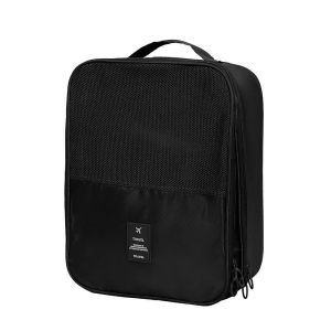 LETOY Double Layer Shoes Storage Bag Hanging Breathable Mesh Shoes Packaging Pouch Multi-Functional Space-saving Travel Shoe Bag for Business Trip
