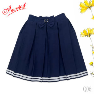Chân váy học sinh có quần bên trong váy rời bé gái cấp 1 đồng phục đi học lưng chun phía sau có size lớn đến 60kg