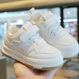 White High Cut Shoes for Kids Boys Rubber Shoes Fashion Baby Girls Leather Basketball Shoes