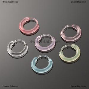 [COD] SweetBabiese 10Pcs Colorful Resin Hoop Earrings Cute Tiny Earrings For Women Girls Simple Versatile Ear Buckle Jewelry Accessories Gifts