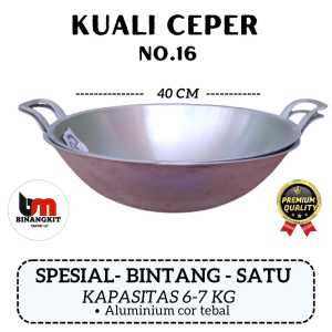 Kuali Ceper bintang satu no.16 Super Tebal Harga Pabrik Termurah Penggorengan anti lengket