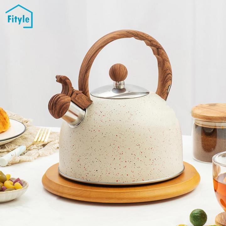 Electric Kettle White Enamel Tea Kettle Fityle Whistling Tea Kettle Enamel  Water Kettle Heat-Proof Handle Loud Whistle Lazada PH