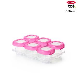 OXO กล่องเก็บอาหารเด็ก ขนาด 2 ออนซ์ สีชมพู l OXO Tot Food Storage Containers Pink 2 oz. เก็บและถนอมอาหารเด็กได้ในช่องแช่แข็ง ขนาดพอดีกับมื้ออาหาร