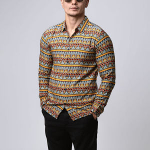 VENGOZ Kemeja Pria Slim Fit - Arion Printed Shirt LS