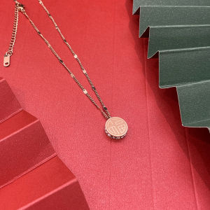 Cross-border bestseller titanium steel fortune pendant necklace new womens sweater chain autumn and winter niche light luxury high-end clavicle chain