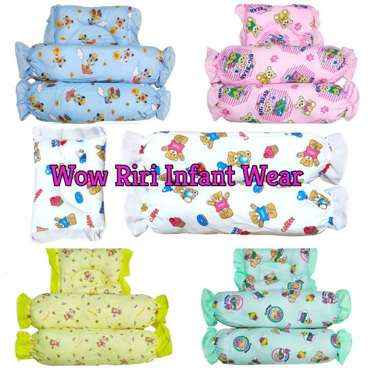 3in1 Baby Bolsters and Head Pillow Set Newborn Infant Bedding