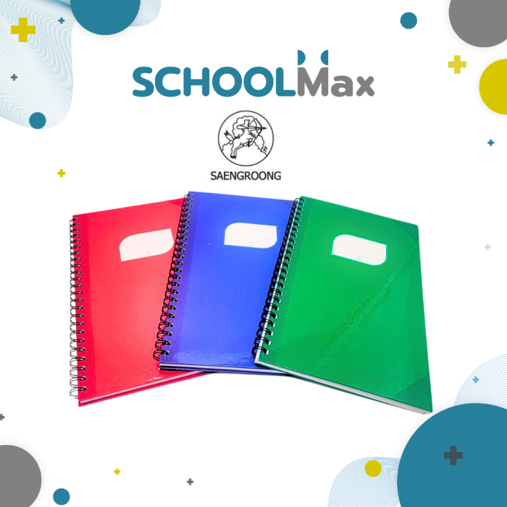 SchoolMax สมุดบันทึกปกเคลือบ ผิวเงา สันห่วง ขนาด 20.5 x 32 100แผ่น ...