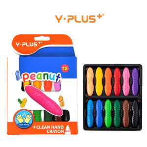 YPLUS Non-Toxic Peanut Crayons 12 Colors and 24 Colors