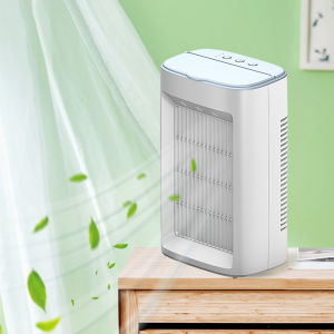 Portable Air Cooler with Water Tank Multifunction Mini Fan Powerful Wind Air Conditioners USB Rechargeable Electric Water Spray Mist Fan Adjustable Wind Speed Air Conditioner Humidifier Fan