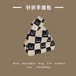 COEMA กระเป๋าถักลายกระต่ายดีไซน์ใหม่กระเป๋าทรงสี่เหลี่ยมมีหูหิ้วสะพายไหล่อาหารกลางวันกระเป๋าสไตล์เกาหลีกระเป๋าถือสตรีกระเป๋าถัก