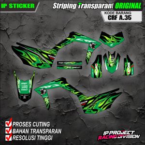 (COD) STIKER STRIPING ORIGINAL MOTOR HONDA CRF VARIASI DESAIN RACING HOLOGRAM DAN TRANSPARAN A.35