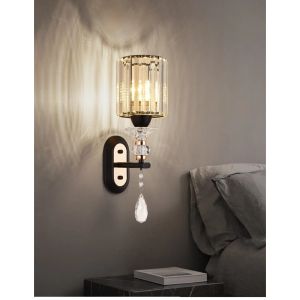 Simple Bedside Wall Lamp Crystal Bedroom Modern Light Living Room Study Corridor Stairwell Fixtures