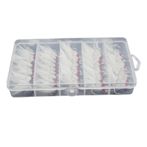 50pcs Strong Pull Lure Baits Fishing Hook Feathered Hook Dressed Barbed Hook for Spinner Crankbait Fishing Accessories