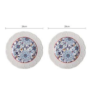 Omk phong cách Châu Âu cổ điển underglaze gốm bộ đồ ăn đĩa ăn tối bát cốc Cà Phê Cốc Bộ đồ ăn