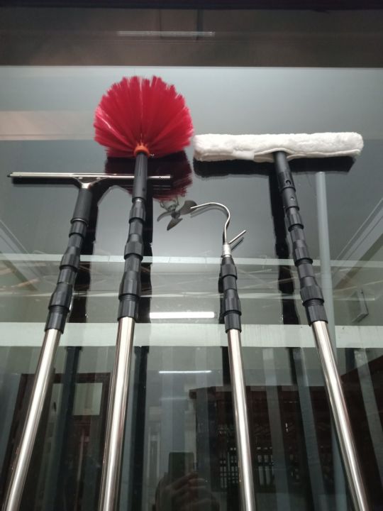 Sào rút inox đa năng, Chổi quét mạng nhện vệ sinh trần nhà kết hợp lau ...